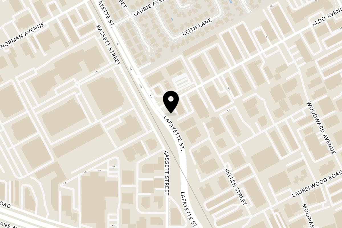 Map showing the location of Mikayla's Cafe Mikayla's Cafe - Aldo Avenue on 890 Aldo Ave in Santa Clara